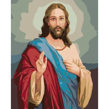 Hračka zuty Zuty - Malování Podle Čísel - Ježíš Kristus, 40X50 Cm, Plátno