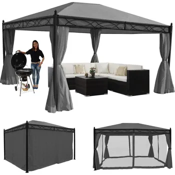 Zahradní altán Zahradní altán se závěsy 4x4 m Dekorhome