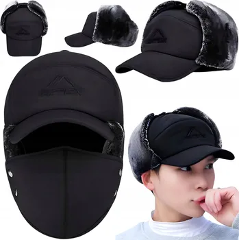 Čepice Dfh55 zimní čepice s kšiltem černá, univerzální velikost