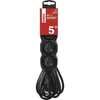 Prodlužovací kabel EMOS PC0415R Prodlužovací kabel – 4 zásuvky, 5m, černý