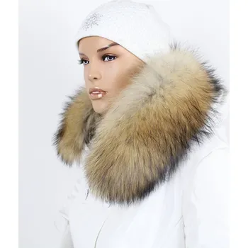 Kožešinový lem na kapuci - límec mývalovec bežový M 01/29 (65 cm)