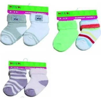 Kojenecké oblečení Pidilidi Kojenecké ponožky froté PD108 (0 - 6 měs) 2 páry Odstíny neutrální