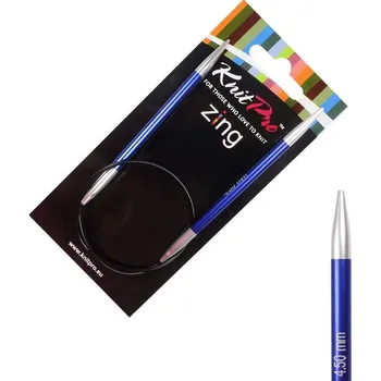 Jehlice Kovové kruhové jehlice Knitpro Zing 40 cm 4,5 mm