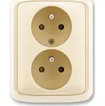 ABB 5512A-2359 C Zásuvka dvojnásobná s ochrannými kolíky, s clonkami slonová kost