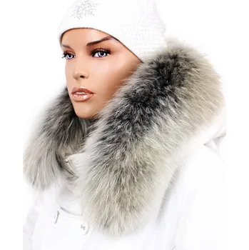 Kožešinový lem na kapuci - límec mývalovec arctic snowtop M 31/13 (70 cm)