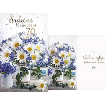 Blahopřání srdečné 70. M11-557 H s textem