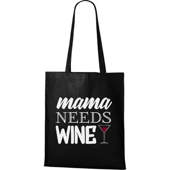 DOBRÝ TRIKO Nákupní taška Mama needs wine Barva: Černá