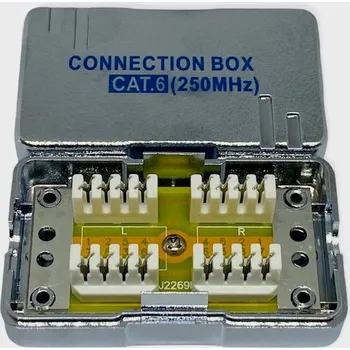 Síťový kabel Optix STP spojka Cat.6 connection box, OPTIX, stříbrná