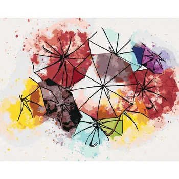 zuty Zuty - Malování Podle Čísel - Barevné Deštníky, 40X50 Cm, Plátno