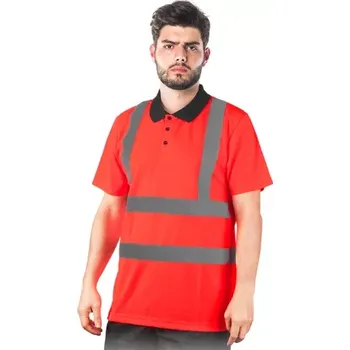 pracovní tričko Reis POLOROUTE výstražné tričko červené
