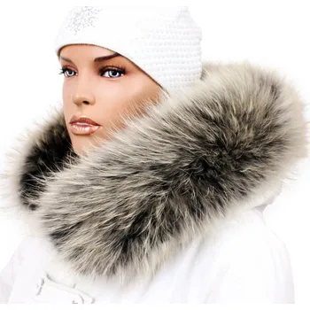 Kožešinový lem na kapuci - límec mývalovec arctic snowtop M 31/7 (70 cm)