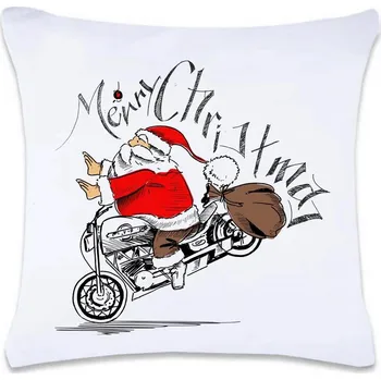 Dekorativní polštářek DOBRÝ TRIKO Polštář s potiskem 40 x 40 cm Santa na motorce Oboustranný tisk: NE