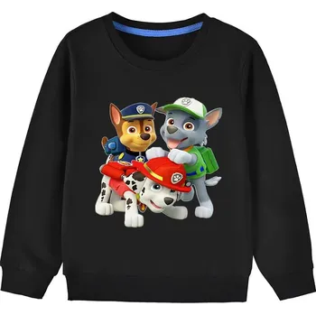 Chlapecký svetr Dětská jednobarevná mikina Tlapková patrola Velikosti: 130 (6T), Barva: Černá