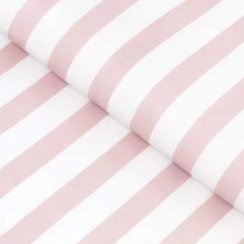 Bavlněné plátno - Pudrově růžové proužky 160 cm