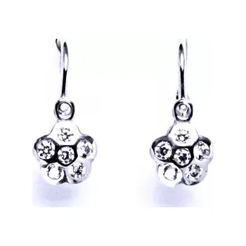 Náušnice Stříbrné dětské náušnice kytička čiré zirkony - VE210 (Stříbrné dětské náušnice se zirkony)