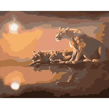 zuty Zuty - Malování Podle Čísel - Lvice U Vody (D. Rusty Rust), 40X50 Cm, Plátno