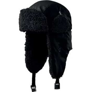 Čepice Zateplená černá čepice s klapkami na uši/ušanka - velikost L