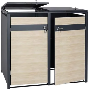 Zahradní úložný box Dvojitý přístřešek na popelnici J82