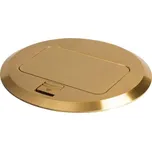 Kanlux BIURO+ Krabice kovová do podlahy kulatá POP-UP 1+1/2xM45 - mosaz 28310