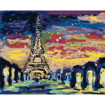 zuty Zuty - Malování Podle Čísel - Barevná Eiffelova Věž, 40X50 Cm, Plátno
