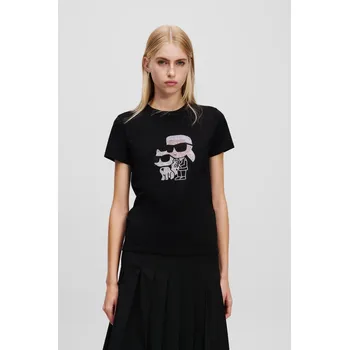 Dámské tričko TRIČKO KARL LAGERFELD IKON RS DUO T-SHIRT BLACK