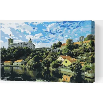 Malování podle čísel Painting Queens, Malování podle čísel, Hrad Rožmberk 2, 60 × 80 cm, bez rámu a bez vypnutí plátna