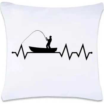 Dekorativní polštářek DOBRÝ TRIKO Polštář s potiskem 40 x 40 cm Tep rybaření Oboustranný tisk: NE