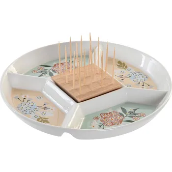 Tác na chuťovky DKD Home Decor 23,5 x 23,5 x 3 cm zelená Kamenina