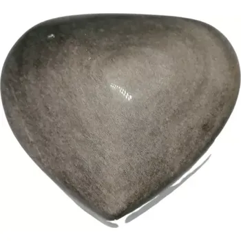 Obsidián stříbrný srdce v AA kvalitě 6,4 cm (6,4 x5,5 x 2,7 cm)