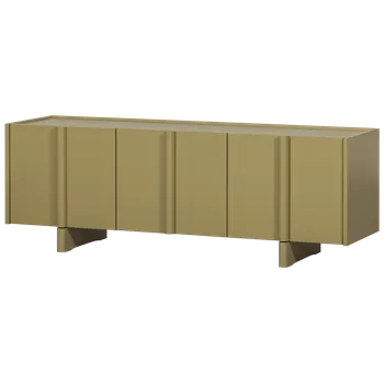 Televizní stolek WOOOD Dřevěný TV stolek BASU zelenožlutý 152 cm