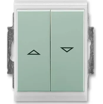 vypínač a zásuvka ABB 3558E-A88943 22 Ovládač žaluziový jednopólový, řaz. 1/0+1/0 s blok., IP 44, agáve/led. bílá