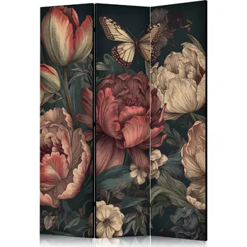 Paraván Paraván - květinová ilustrace - nádherná poupata na tyrkysovém pozadí Velikost: 135x172 cm, Provedení: Jednostranný