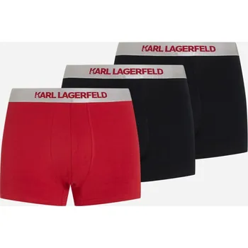 Pánské spodní prádlo SPODNÍ PRÁDLO KARL LAGERFELD METALLIC ELASTIC TRUNK SET BLACK/CHILI PEPPER