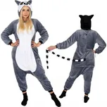 Pyžamo Lemur vel. M SPRINGOS KIGURUMI šedo-bílé