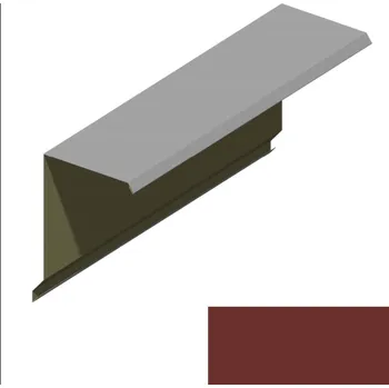 Střecha Ukončení pultové střechy RS360A-75 SP&nbsp;25 s okapnicí RAL 3009 cihlově hnědá