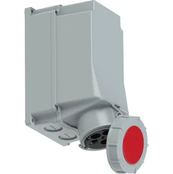 Elektrická zásuvka PC Electric 145-6 zásuvka nástěnná 5-pólová, 125A / 400V, 6h, IP67, bez průchodky, POWER TWIST