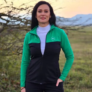 Dámská mikina Zeleno-černá dámská funkční mikina s potiskem Velikost: S