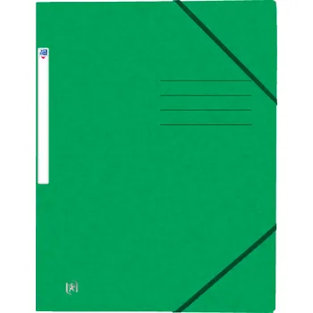 Desky s gumou Oxford A4, 3klopy, prešpán, zelené