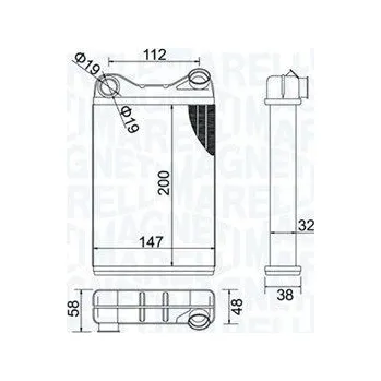 Výměník tepla Výměník tepla, vnitřní vytápění MAGNETI MARELLI 350218456000
