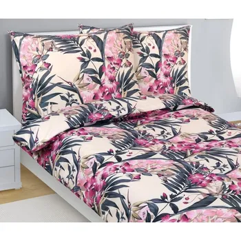 Povlečení Povlečení bavlněné Růžová,Zelená BX12278 - 140x200, 70x90 cm