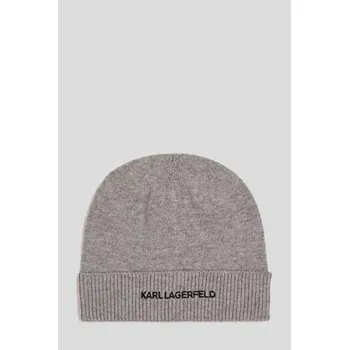 Klobouk ČEPICE KARL LAGERFELD K/ESSENTIAL BEANIE GREY