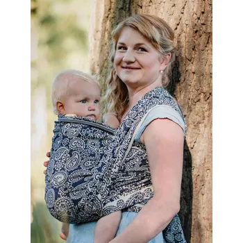 Šátek na nošení dítěte Šanami Paisley - safír Velikost: 5