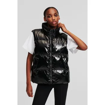 Dámská vesta VESTA KARL LAGERFELD BRANDED ZIP PADDED VEST BLACK