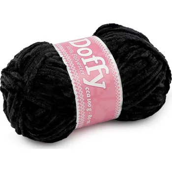 Příze Pletací žinylková příze Doffy 100 g - 6 (901) černá