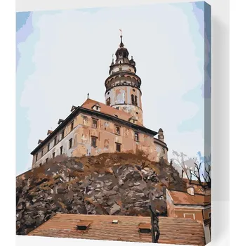 Malování podle čísel Painting Queens, Malování podle čísel, Zámecká věž v Českém Krumlově, 60 × 80 cm, bez rámu