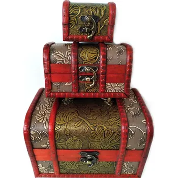 Truhla set 3x Truhlička Orient 8 Dřevo/Kůže