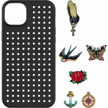 Sada pouzdra Pinit Dynamic + Tattoo Pin iPhone 14 Plus 6.7 černo/černý vzor 2