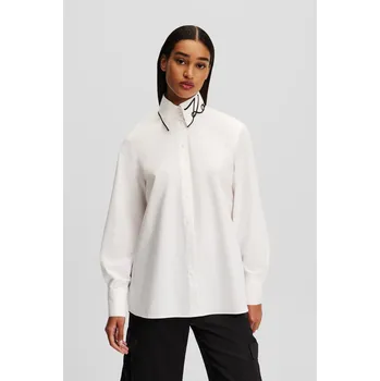 Dámská košile KOŠILE KARL LAGERFELD SIGNATURE COLLAR POPLIN SHIRT WHITE