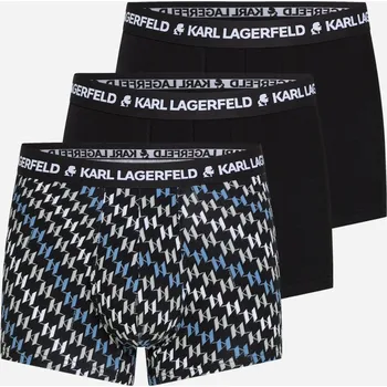 Pánské spodní prádlo SPODNÍ PRÁDLO KARL LAGERFELD AOP LOGO MONOGRAM TRUNK SET X3 MONOGRAMAOPBLUE/BLACK/WHIT