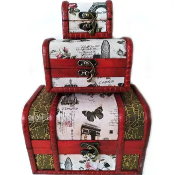 Truhla set 3x Truhlička Orient 4 Dřevo/Kůže